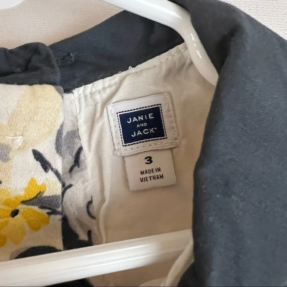 Janie & Jack Yellow and‎ Grey Floral Dress